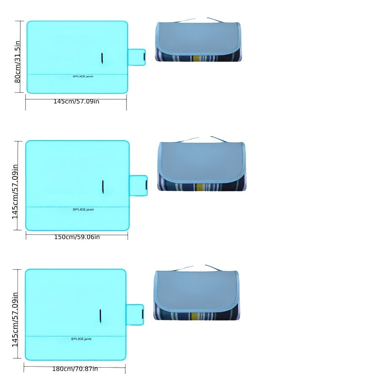 Sand-Proof Outdoor Picnic Blanket – Oversized Portable Beach Mat for Camping, Hiking & Picnic, Lightweight Foldable All-Season Ground Cover, Available in 2 Sizes, Waterproof Base, Family & Couple Use