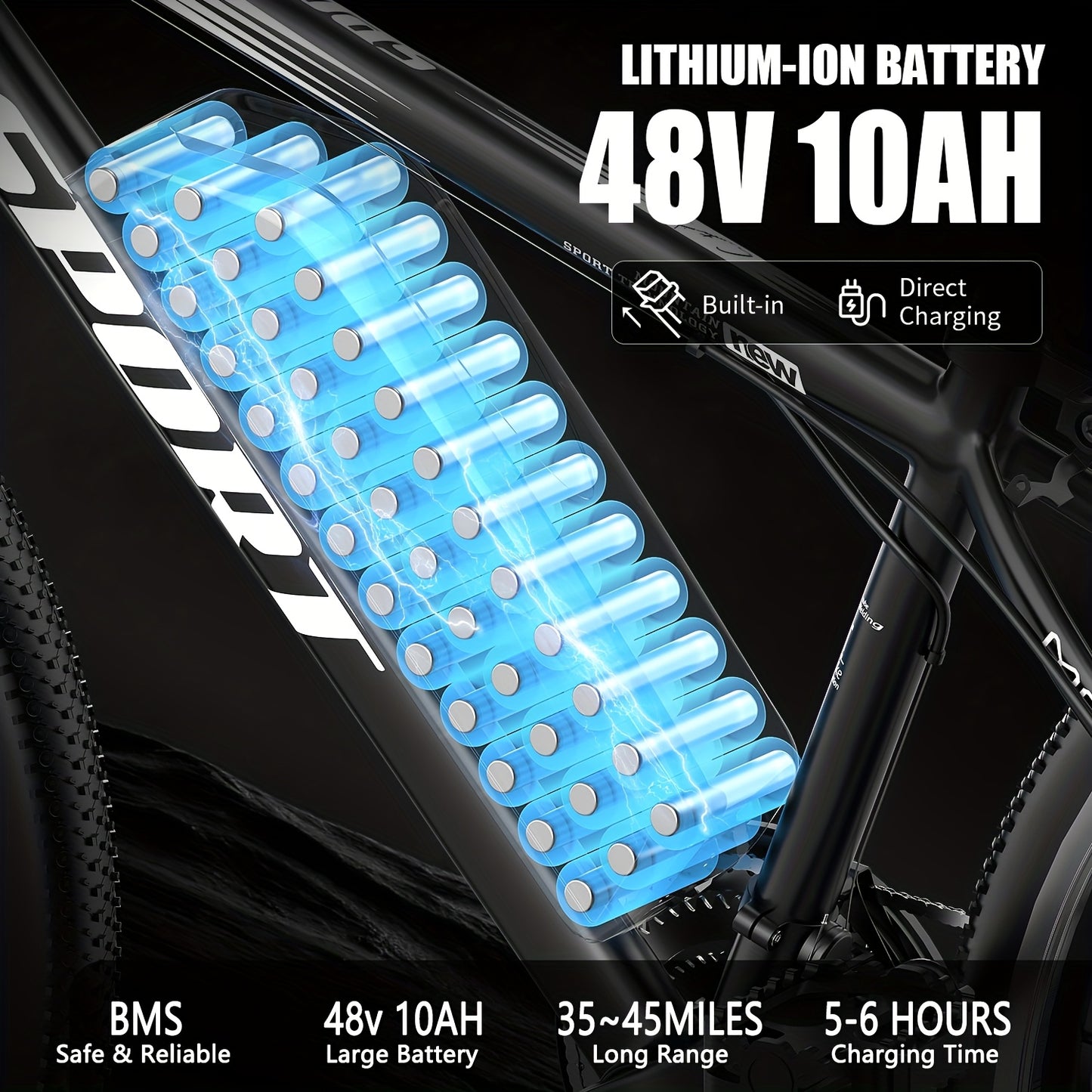 Electric Mountain Bike 26" – 700W 48V 10AH 7-Speed E-MTB