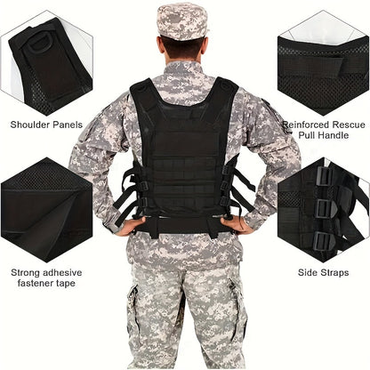 Tactical Fishing Vest with Quick Release – Lightweight Breathable Multi-Pocket Outdoor Vest for Men Camping Hiking Hunting Training – Available in Black Khaki Army Green