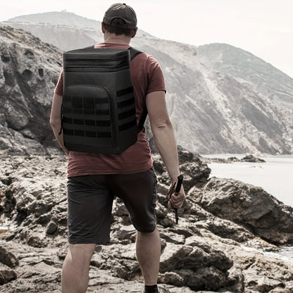 Insulated Backpack Cooler 45-55 Can 11.36 Gallon Tactical Lunch Bag with 2 Insulated Sections Leakproof for Hunting Fishing Picnic Beach Work Travel Black Khaki