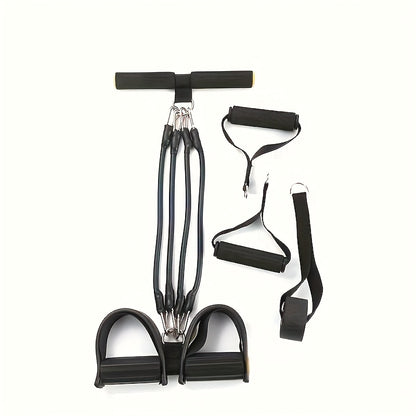 Resistance Band Foot Pedal Puller – TPE Stackable Exercise Bands for Sit-Ups, Leg & Ab Workouts, Adjustable Strap, 50 / 100 / 150 lb Options, Home Gym Strength Training for Men & Women, Black