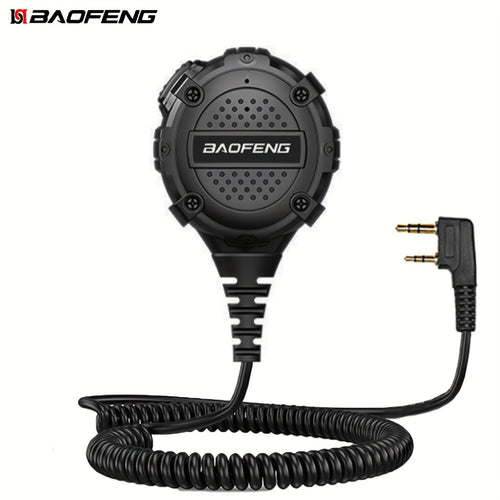Walkie Talkie Remote Speaker Microphone H3 Lightweight Shoulder Mic PTT for Two Way Radio Clear Communication Outdoor Hiking Camping Tactical Black