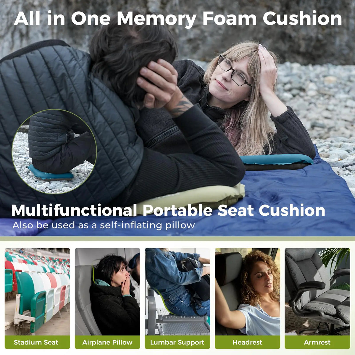 Self-inflating camping seat pad view 25