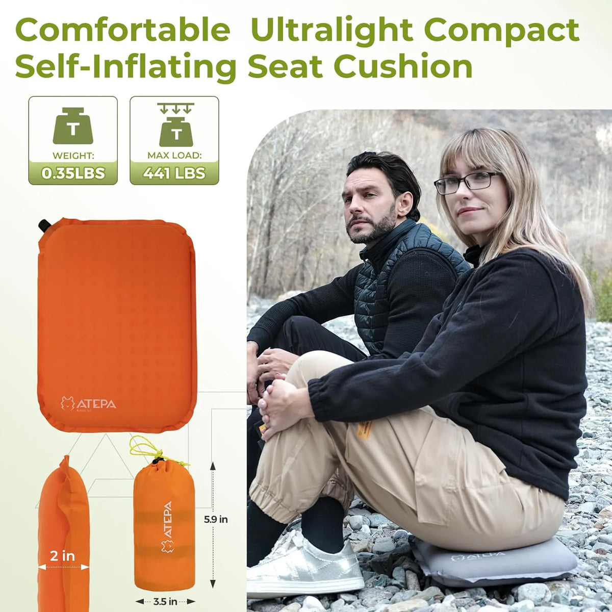 Self-inflating camping seat pad view 35