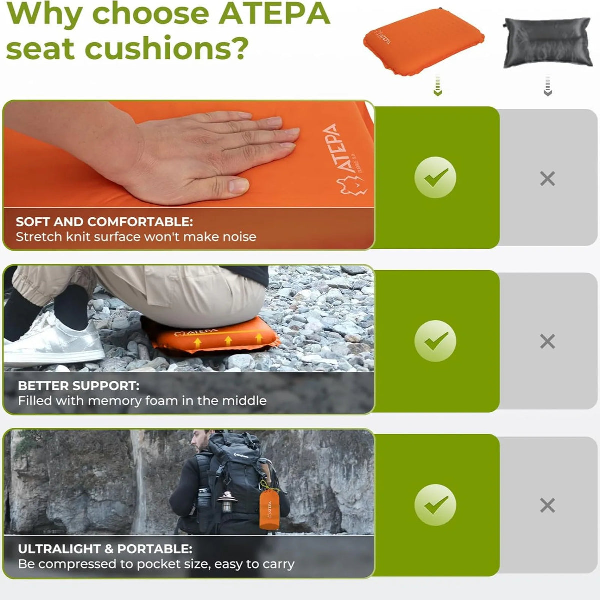 Self-inflating camping seat pad view 37