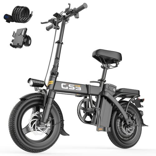 Electric Scooter Bike for Adults & Teenagers, 500W Brushless Motor 48V 10AH/15AH Removable Battery, 15-20MPH 10-35 Miles Range, 14" Foldable Frame LCD Display Dual Disc Brakes Shock Absorption — GS3 & GE5 Models