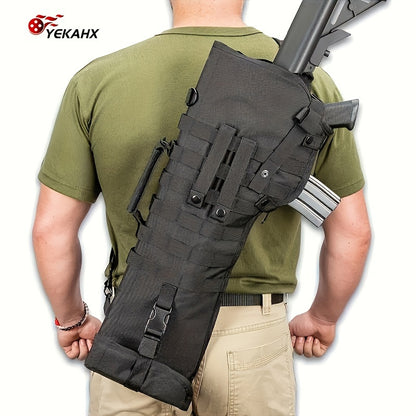 Tactical Gun Holster Sling Scabbard Bag, Water-Resistant Polyester Rifle Pistol Case with Ambidextrous Design and Adjustable Shoulder Strap for Outdoor Hunting Shooting Range