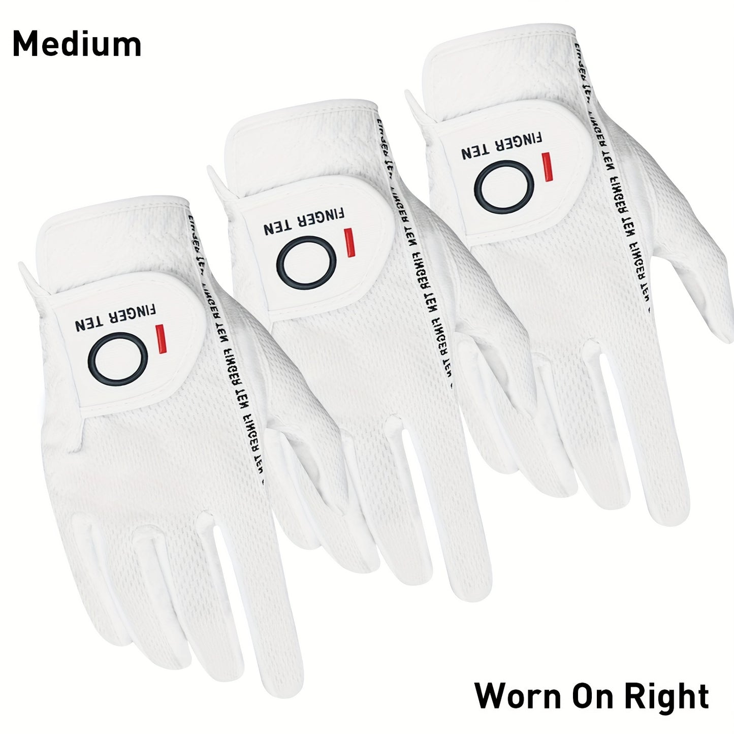 Wet Weather Golf Gloves Rain Grip 3-Pack for Men | Breathable Water-Resistant Golf Gloves for Left & Right Hand – Durable Comfortable Fit in Hot & Wet Conditions (Black, Gray, White | S–3XL)