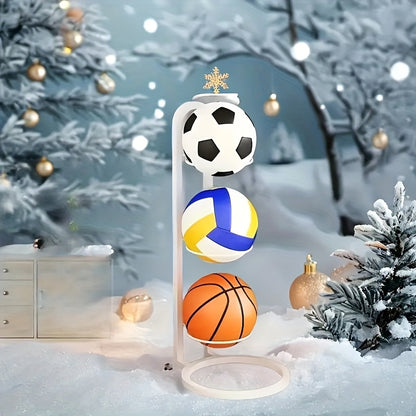 Basketball Storage Rack 3 4 5 Layer | Sports Ball Display Stand for Basketball Football Volleyball | Freestanding Ball Holder Organizer for Home Gym Garage Indoor Outdoor Use