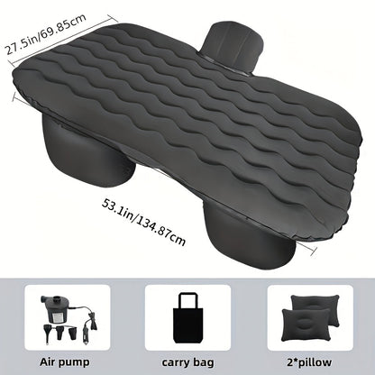 Car Inflatable Mattress Air Bed for Truck SUV MPV Back Seat with 2 Pillows Portable Camping Air Mattress for Road Trips Hiking Backpacking Outdoor Travel Black Dark Blue