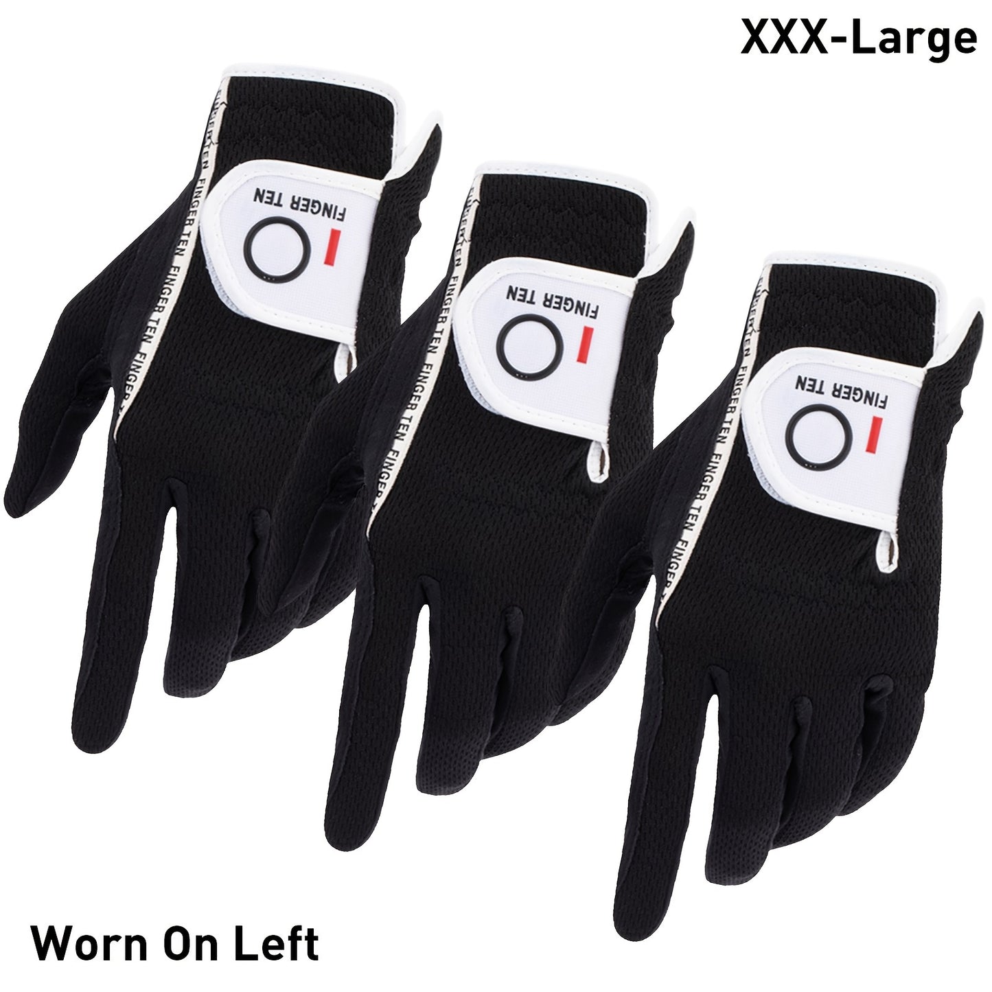 Wet Weather Golf Gloves Rain Grip 3-Pack for Men | Breathable Water-Resistant Golf Gloves for Left & Right Hand – Durable Comfortable Fit in Hot & Wet Conditions (Black, Gray, White | S–3XL)