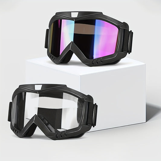 Ski Goggles 2-Pack Unisex UV400 Anti-Fog TPU Frame Adjustable Elastic Strap Snow Goggles for Skiing Snowboarding Ice Hockey Alpine Skiing – Fits All Face Shapes