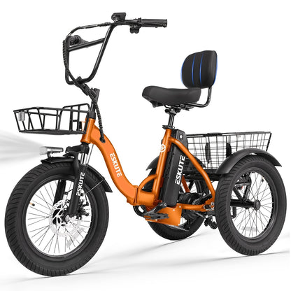Electric Tricycle for Adults 749W Brushless Motor Folding E-Trike 48V 10.4Ah Removable Battery Step-Thru 3 Wheel Electric Bike 18x3.0 Fat Tire Up to 55 Miles 18MPH+ with 6-Speed Gear