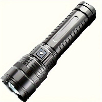 Zoomable COB Flashlight 5 Modes USB Rechargeable Power Bank with COB Tail Light for Camping Hiking Emergency Outdoor Adventures