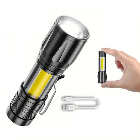 Mini Tactical Flashlight – 900 Lumen USB Rechargeable High Power EDC Camping & Emergency Torch | MilitaryKart