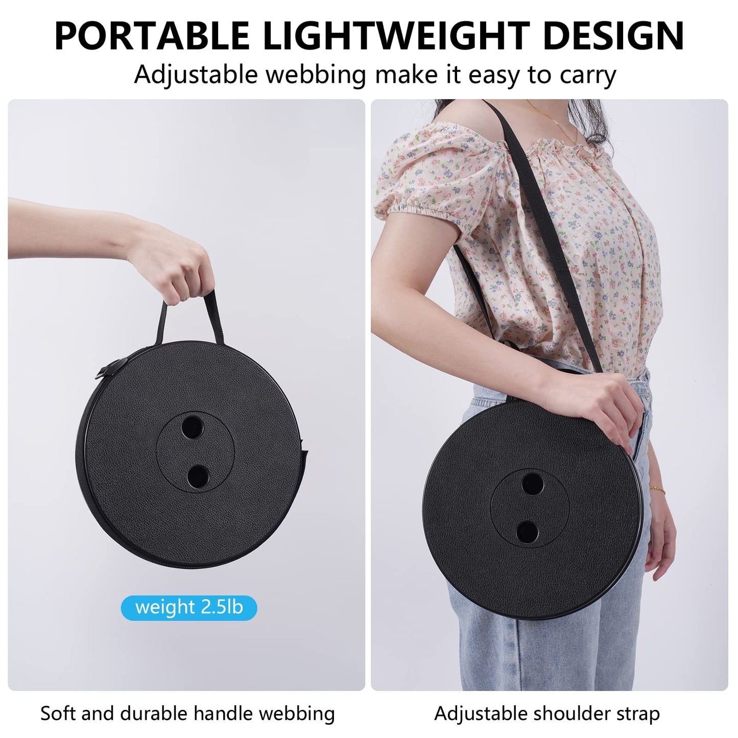 Portable Folding Camping Stool with 12 Height Settings – 400 lbs Capacity