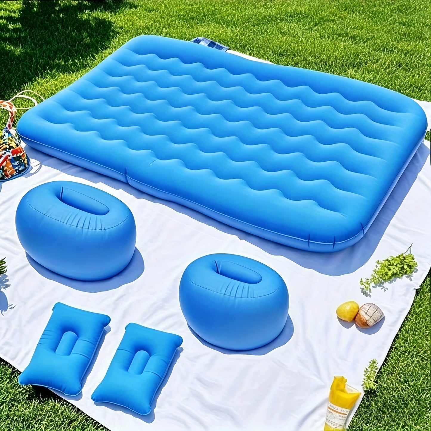 SUV Air Mattress Inflatable Car Bed Portable Camping Mattress Universal Flocked Blow Up Bed for SUV Trunk Back Seat with Storage Bag Repair Kit for Car Camping Travel Road Trip Multiple Colors