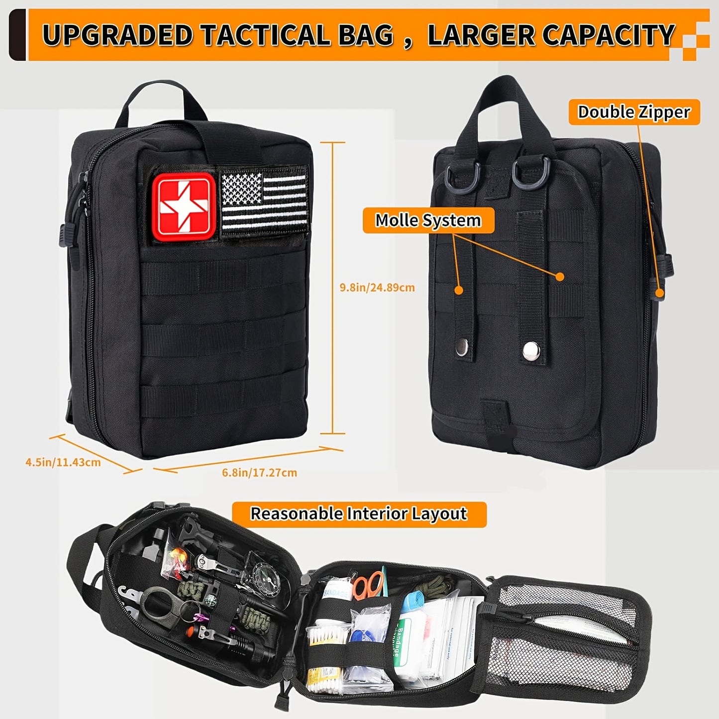 Outdoor Survival Tool Kit 180/252pcs Multifunctional Camping Gear Set for Men Hiking Backpacking Emergency Preparedness Adventure Equipment