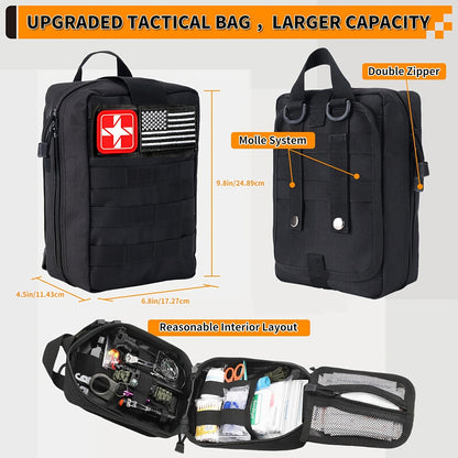 Outdoor Survival Tool Kit 180/252pcs Multifunctional Camping Gear Set for Men Hiking Backpacking Emergency Preparedness Adventure Equipment