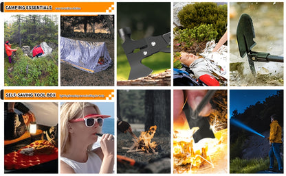 Outdoor Survival Tool Kit 180/252pcs Multifunctional Camping Gear Set for Men Hiking Backpacking Emergency Preparedness Adventure Equipment
