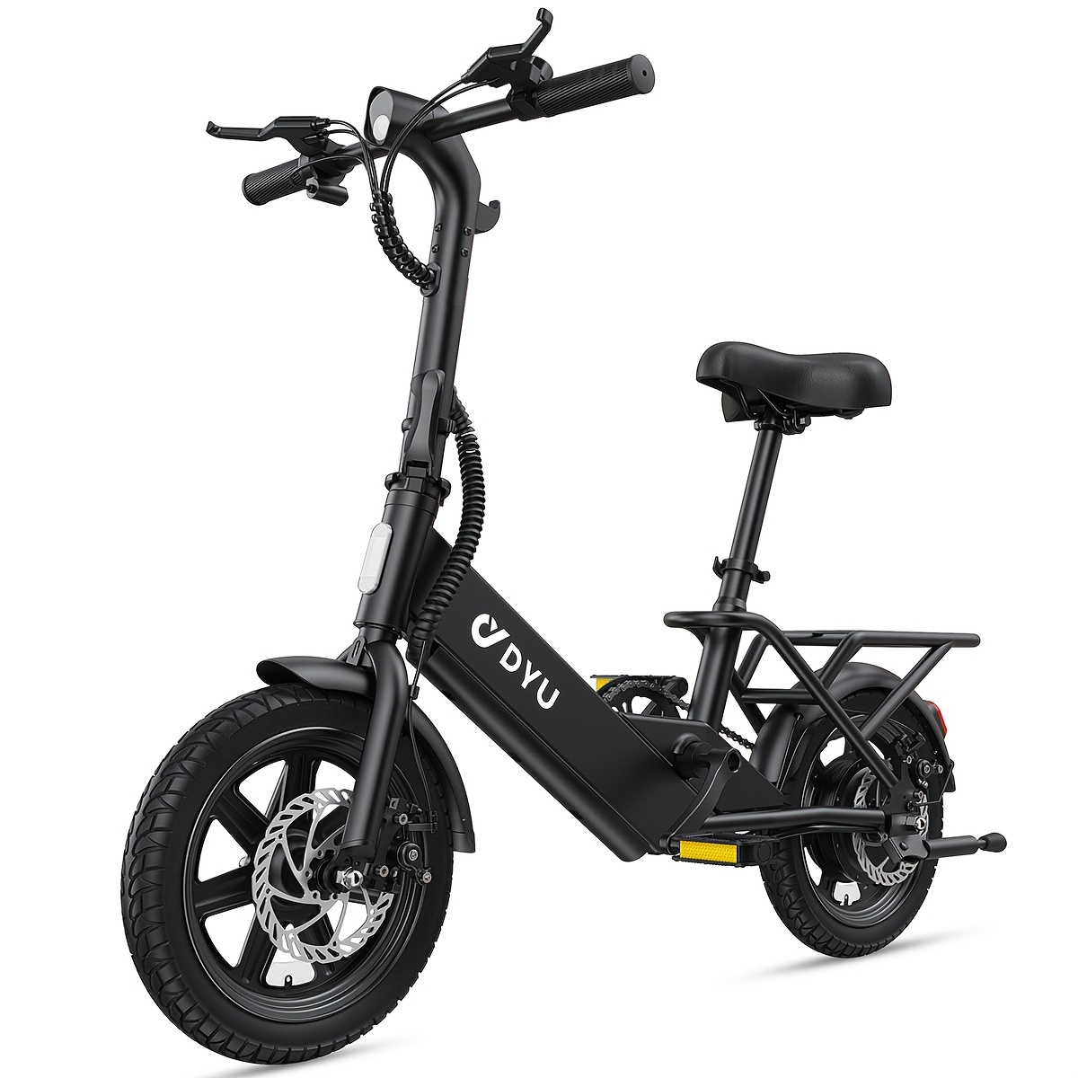 14-Inch Mini Folding Electric Bike for Adults & Teens – Commuter City E-Bike with 350W Peak 500W Motor, 36V 7.5Ah Removable Battery, 3-Level Pedal Assist, Dual Disc Brakes & LCD Display