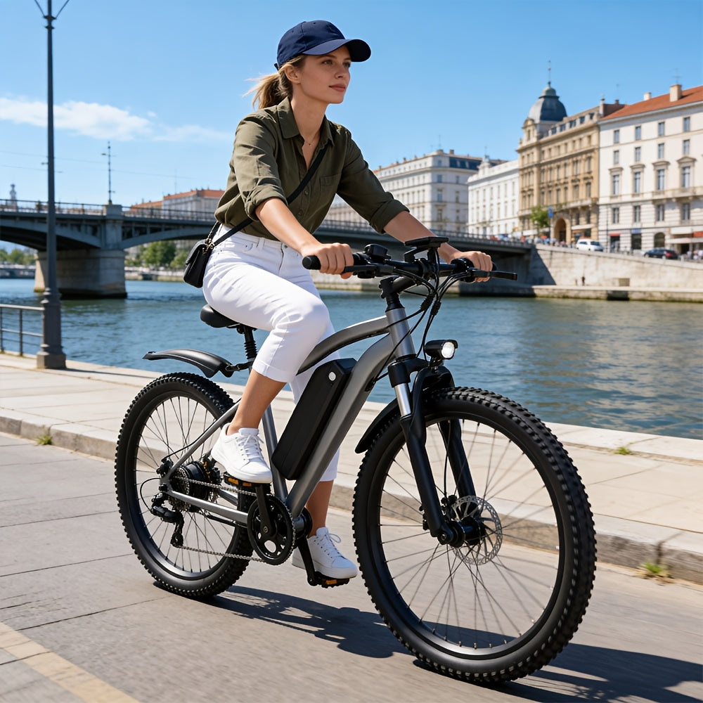 Adult Electric Mountain Bike G73 500W-740W Motor 48V 13Ah Detachable Battery 20MPH 45-Mile Range Front Fork Suspension for Trail Commuting