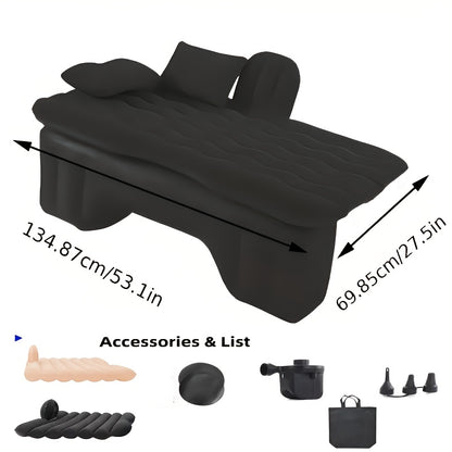 SUV Car Inflatable Mattress Rear Seat Air Bed for MPV Off-Road Vehicle Truck – Leak-Proof Wear-Resistant Composite Fabric Travel Camping Pad Portable Car Bed Accessories