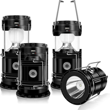 Collapsible Solar Lantern 4-Pack – USB IPX4 2-in-1 Light