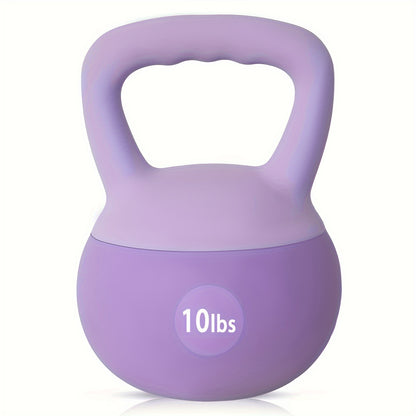 Soft PVC Kettlebell Iron Sand Filled – Wide Non-Slip Handle, 10 to 25 lbs, Safe for Home Use – Strength Training Weights for Women & All Fitness Levels, 4 Colors