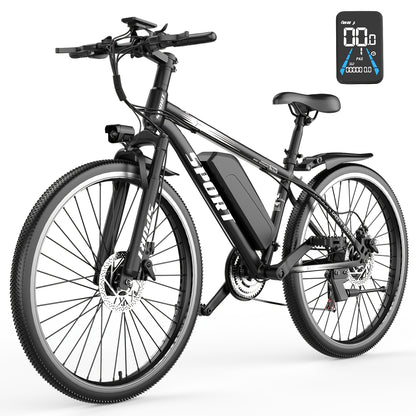 Electric Mountain Bike 750W 48V 25MPH, 7-Speed Off-Road E-Bike with Disc Brakes & Lights, Unisex