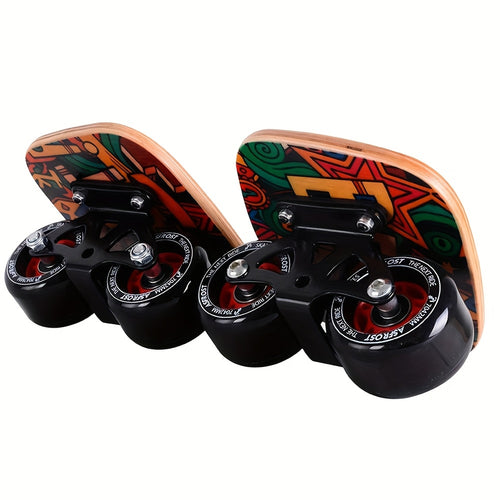 Split Drift Skateboard with PU Wheels & High-End Bearings | 7-Layer Maple Deck Anti-Slip Portable Roller Road Drift Skates Plate – Flexible Lightweight Design for Tricks & Street Skating (2 Styles)