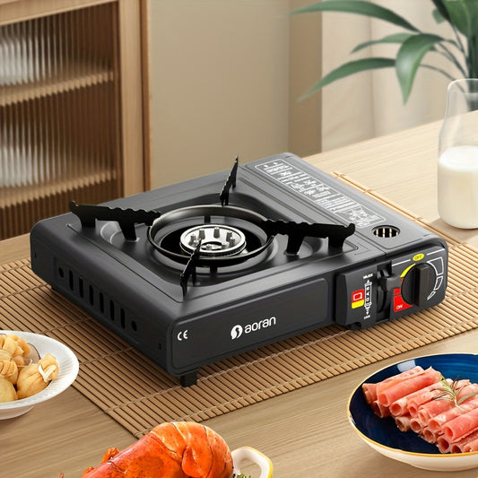 Portable Butane Stove – Cassette Camp Burner with Piezoelectric Ignition & Safety Lock for Camping Hiking BBQ Korean Cooking Outdoor