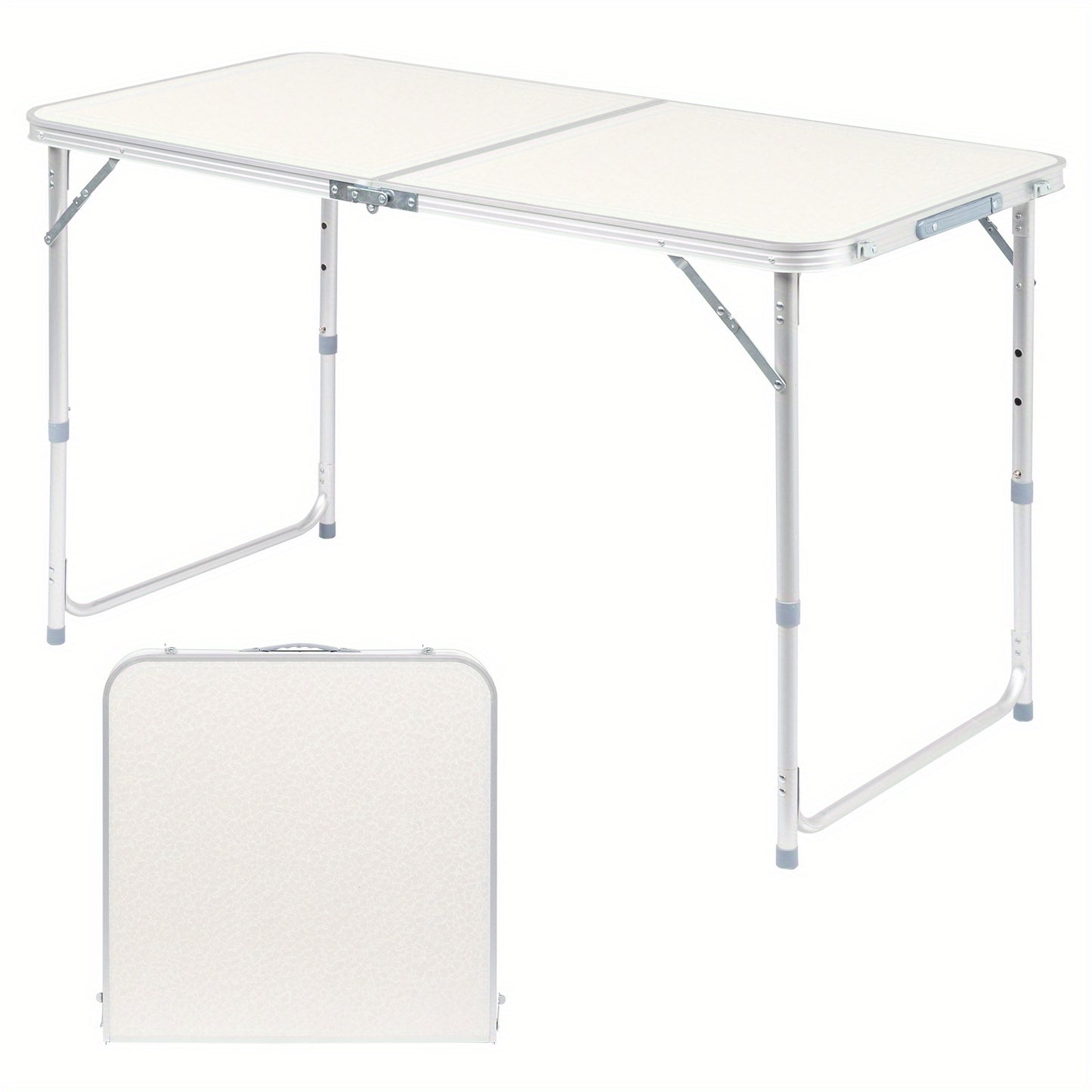 Outdoor Folding Picnic Table – Aluminum Alloy Rectangle Camping Table, Lightweight & Durable, Multi-Size 3ft/4ft for Patio, Backyard & Camping