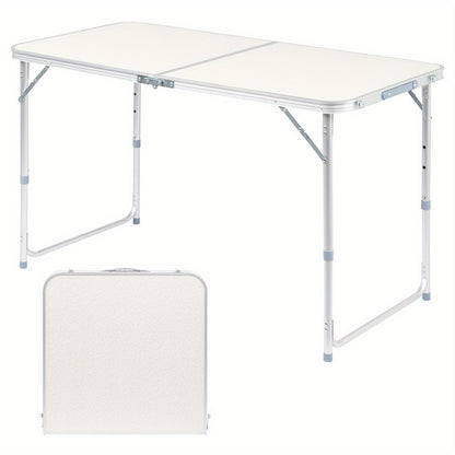 Outdoor Folding Picnic Table – Aluminum Alloy Rectangle Camping Table, Lightweight & Durable, Multi-Size 3ft/4ft for Patio, Backyard & Camping