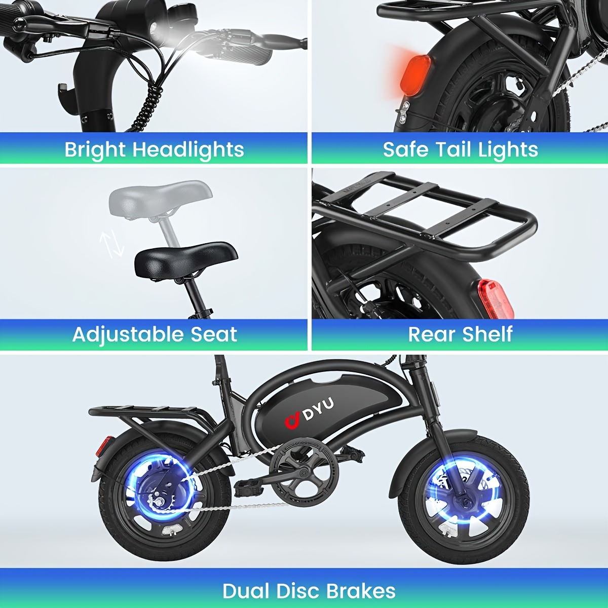 Folding Electric Bike 500W for Adults – 19.9MPH 25-Mile Range Commuter E-Bike with 36V 7.8Ah Removable Battery, LCD Display, Multi-Shock Absorption & Lightweight Durable Frame
