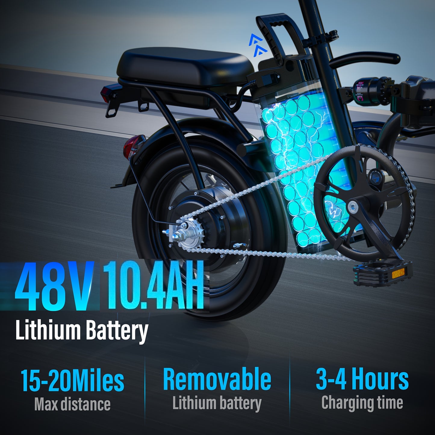 Folding Electric Bike 48V 500W, 15-20MPH Commuter E-Bike for Adults