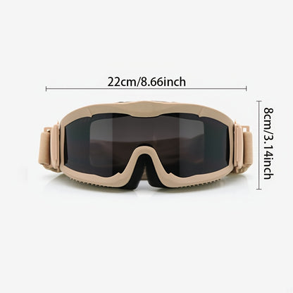 Polarized Off-Road Goggles Windproof – Wide Field of View, Anti-Fog, Durable Sports Glasses for Desert Snow Sand Outdoor Motorcycle Cycling Hiking