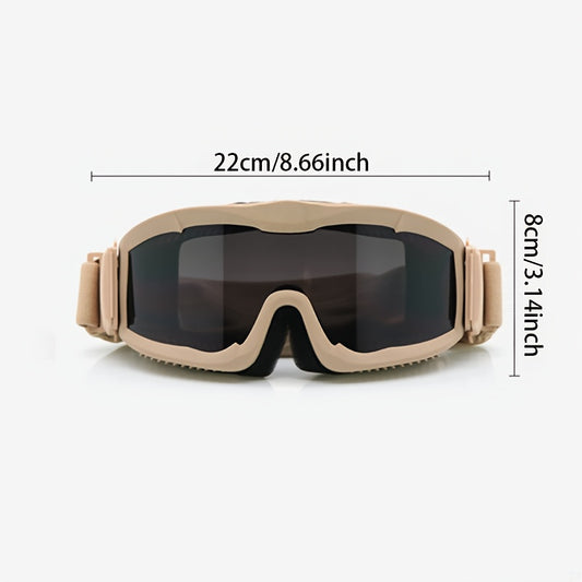 Polarized Off-Road Goggles Windproof – Wide Field of View, Anti-Fog, Durable Sports Glasses for Desert Snow Sand Outdoor Motorcycle Cycling Hiking