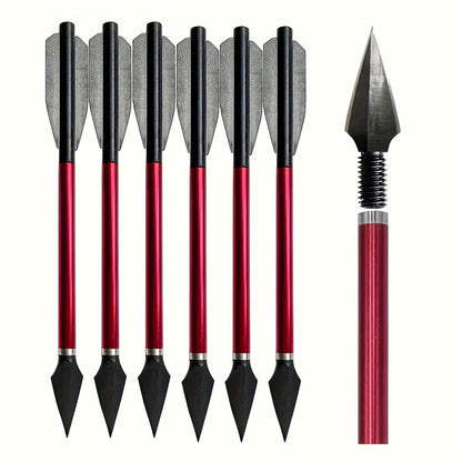 Broadhead Mini Crossbow Bolts 6pcs | 6.7 Inch Aluminum Alloy Archery Arrows with Sharp Tips for 50-80 Lbs Mini Crossbow – Multiple Colors for Adult Shooting, Hunting & Target Practice