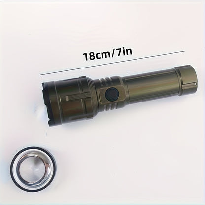 1000 Lumen LED Flashlight with Fire Starter - Aluminum Alloy Torch, Zoom Focus Ignition, Long Battery Life for Survival, Camping, Fishing & Power Outages, 1/2pcs