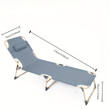 Folding Camping Cot 1200D Portable Sleeping Bed – Lightweight Foldable Outdoor Bed for Camping, Beach, Patio, Sunbathing & Poolside – No Mattress, Gray