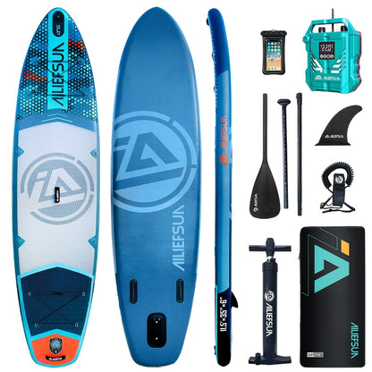 Inflatable Stand Up Paddle Board 11'6" x 35" x 6" – Stable Wide Non-Slip SUP with Fishing Accessories for Adults Youth, Optional Electric Pump