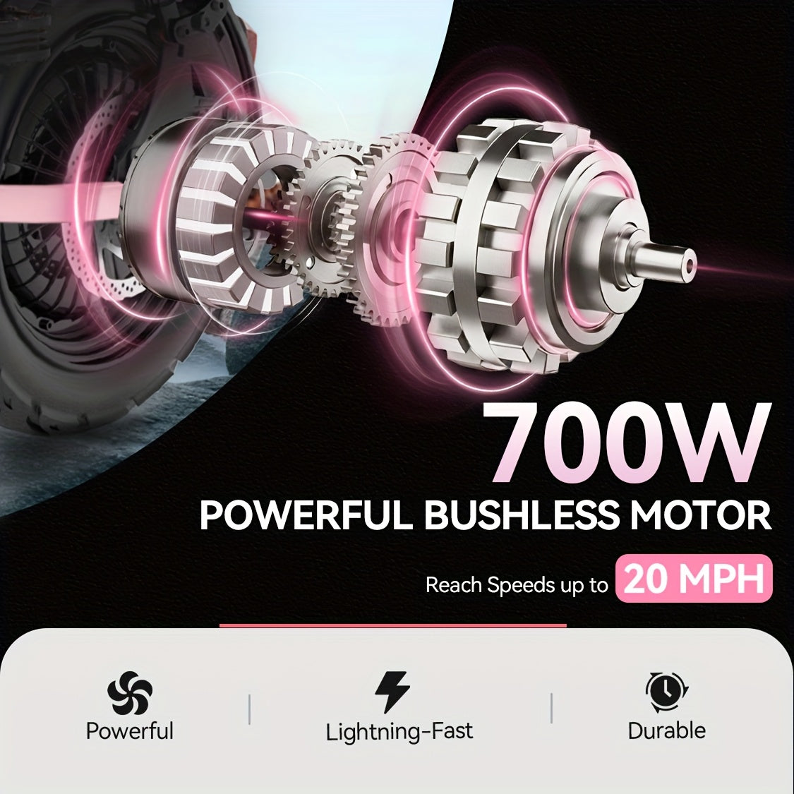 Folding Electric Bike for Women 700W Peak Motor, 48V 20Ah Removable Battery, 35 Miles Range 20MPH, 14" Tires Dual Disc Brakes, 3-Step Fold LCD Display Commuter Ebike for Adults — Pink