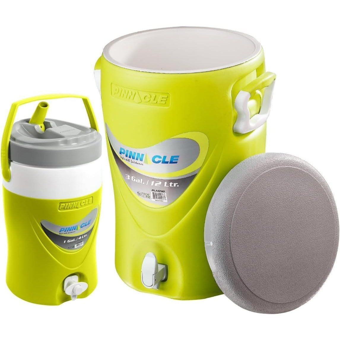 Insulated Water Jug Set with Beverage Cooler Dispenser - Leakproof Pull Tap Spout, Thick PU Insulation, Portable Sports Water Jugs for Camping, Outdoor Events, Parties & Sports - 5+2 or 3+1 Gallon