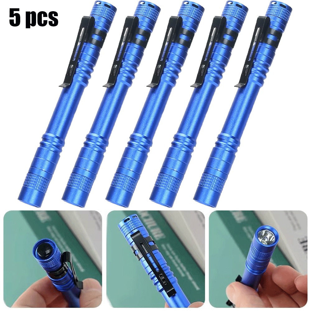 Pen Light Flashlights Bulk Pack with Clip - Mini Slim LED Pocket Torch for Camping, Outdoor, Home & Emergency Use, 5/10/20pcs (Batteries Not Included)