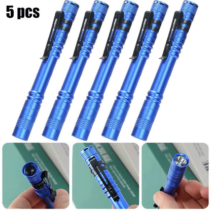 Pen Light Flashlights Bulk Pack with Clip - Mini Slim LED Pocket Torch for Camping, Outdoor, Home & Emergency Use, 5/10/20pcs (Batteries Not Included)