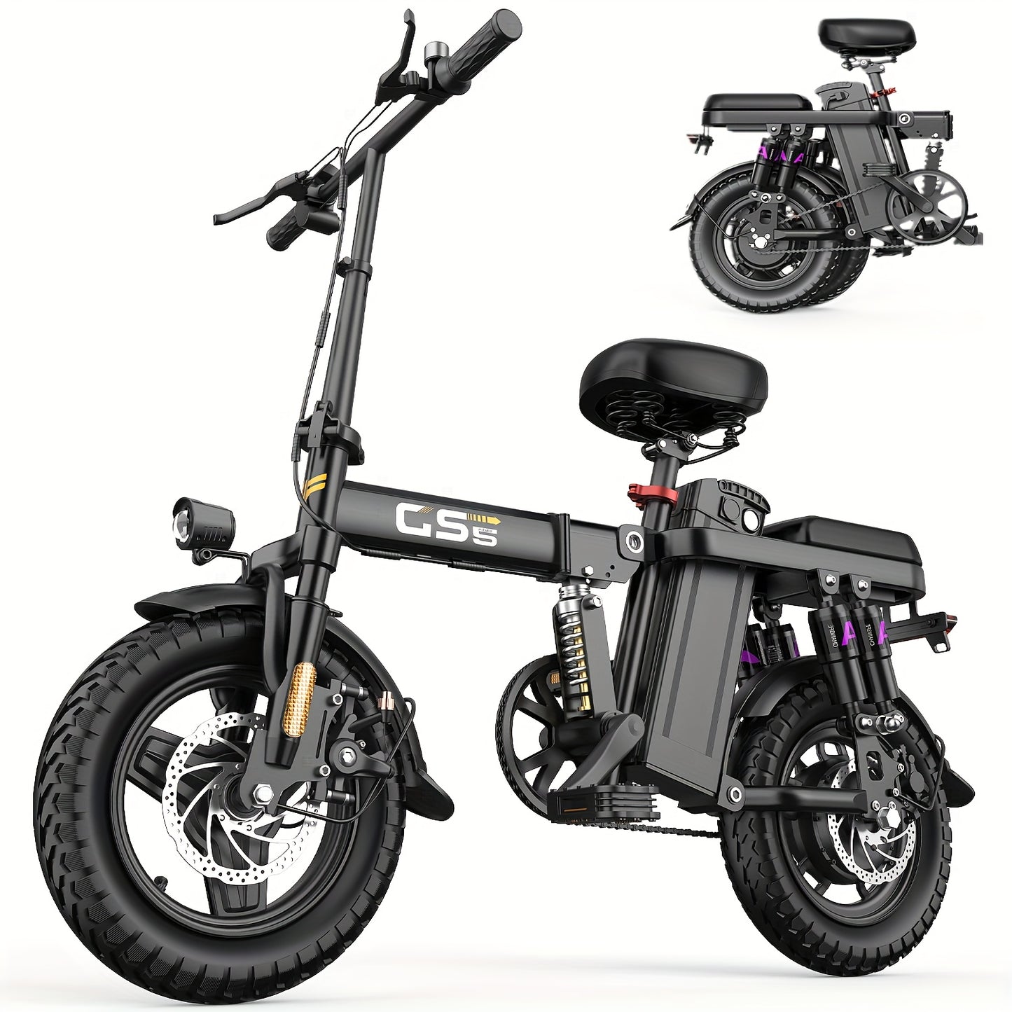 Folding Electric Bike 14" – 500W-740W City Commuter E-Bike