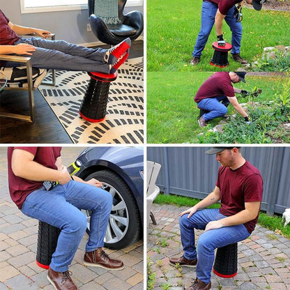 Portable Folding Camping Stool with 12 Height Settings – 400 lbs Capacity