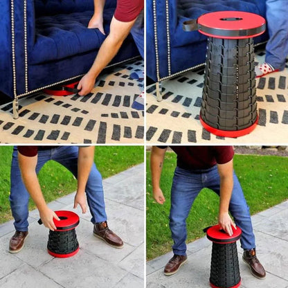 Portable Folding Camping Stool with 12 Height Settings – 400 lbs Capacity