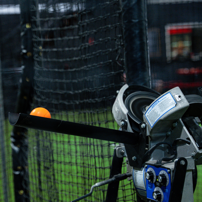 Extended baseball pitching machine chute source image 6